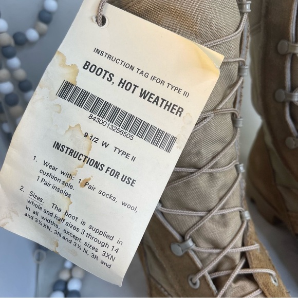 Steel Toe Military Combat Boots Tan Men Size 9.5 - Picture 5 of 11